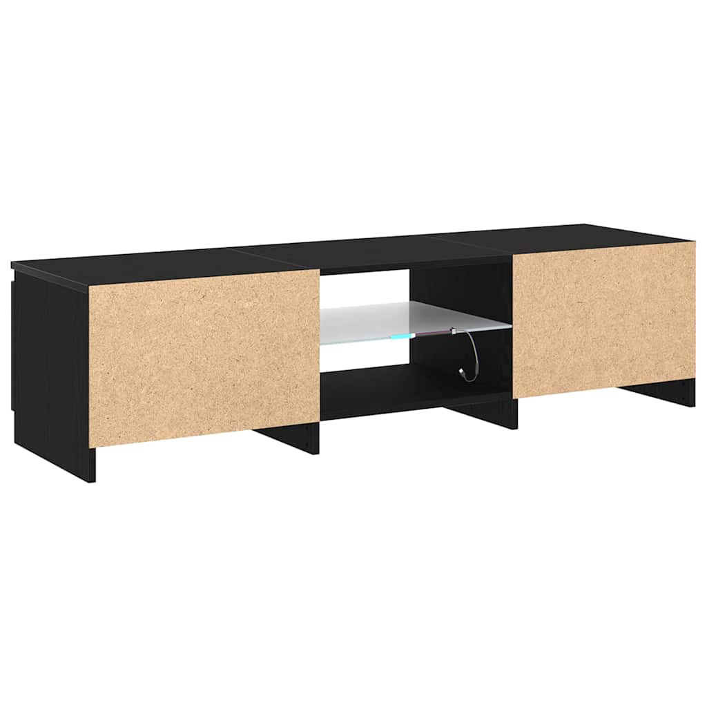 TV-skab 140 x 38,5 x 36 cm Sort eg Konstrueret træ