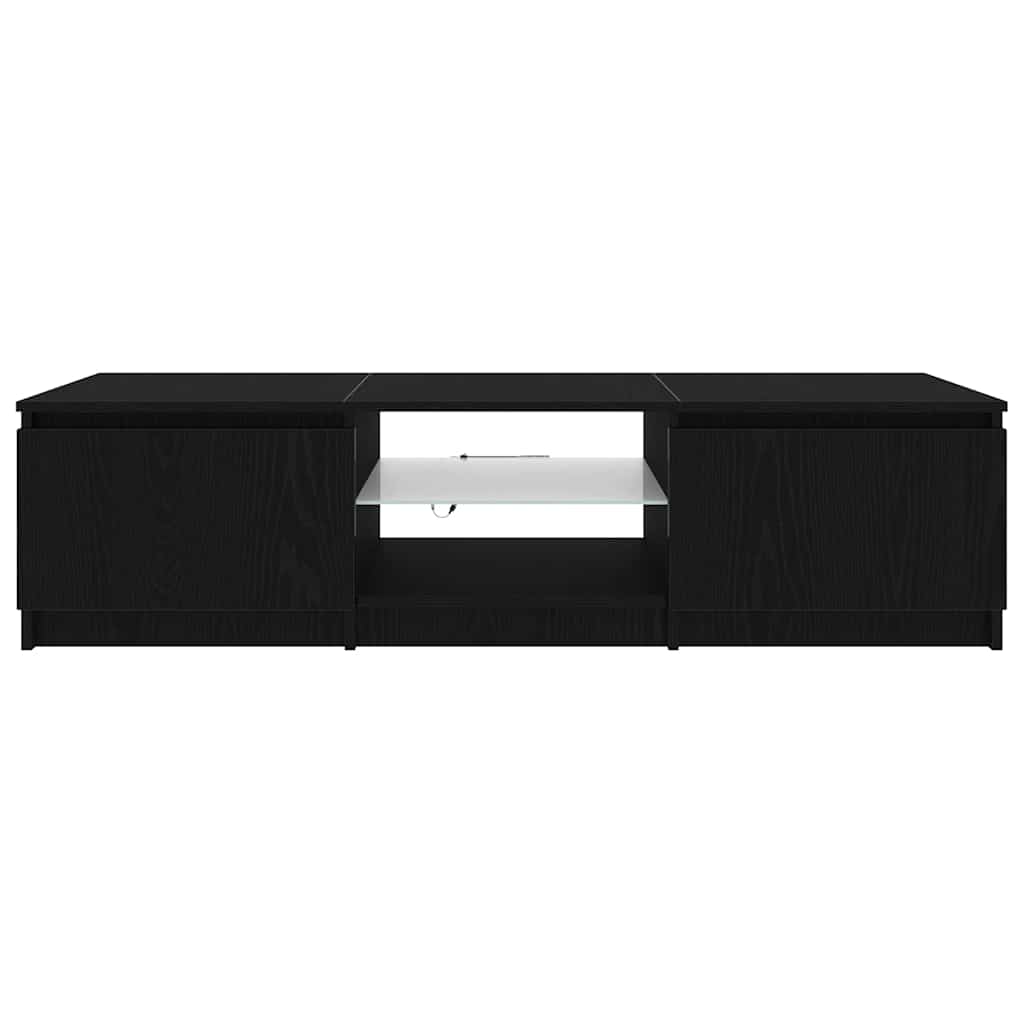 TV-skab 140 x 38,5 x 36 cm Sort eg Konstrueret træ