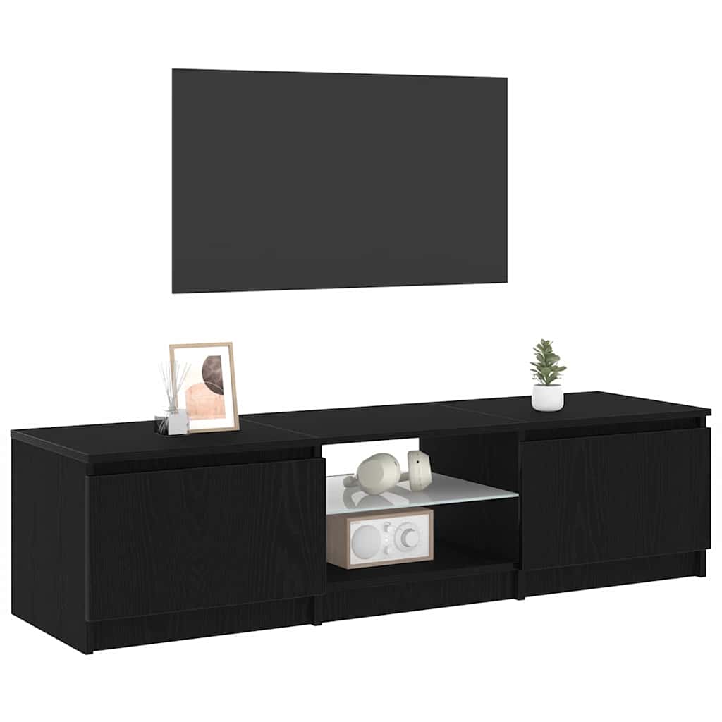 TV-skab 140 x 38,5 x 36 cm Sort eg Konstrueret træ