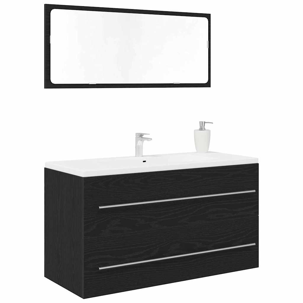Vaskeskab Sort eg 90 x 45 x 1.5 cm Konstrueret træ