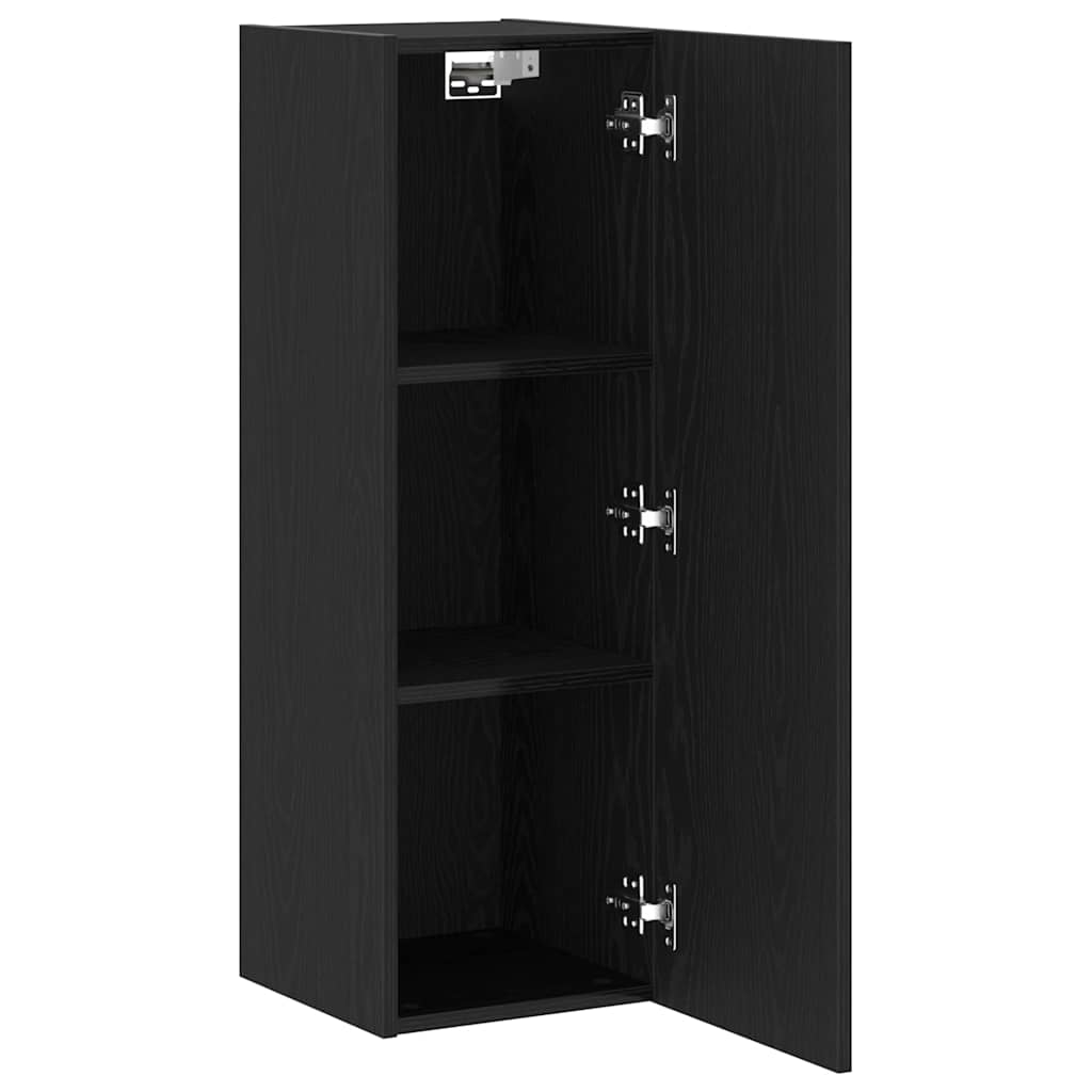 Væg TV Skab 30,5 x 30 x 90 cm Sort eg Konstrueret træ