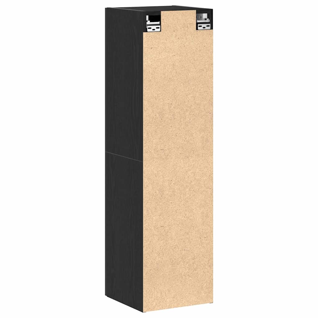 Væg TV Skab 30,5 x 30 x 110 cm Sort eg Konstrueret træ