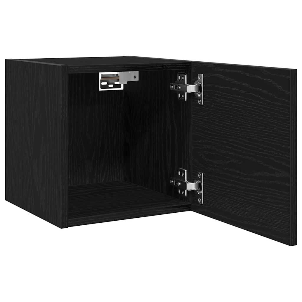 Vægmonteret TV Skab 30,5 x 30 x 30 cm Sort eg Konstrueret træ