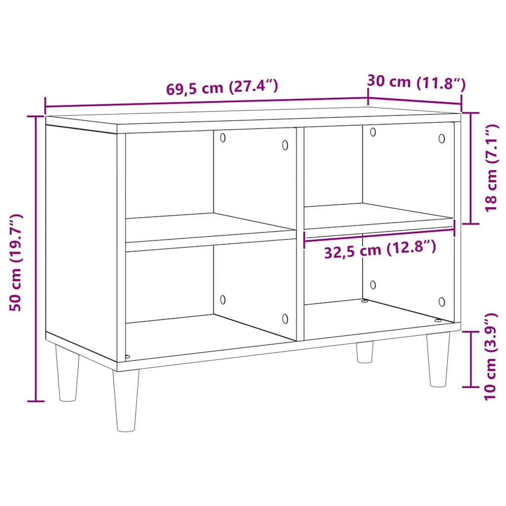 TV-skab 69,5 x 30 x 50 cm artisian oak Konstrueret træ