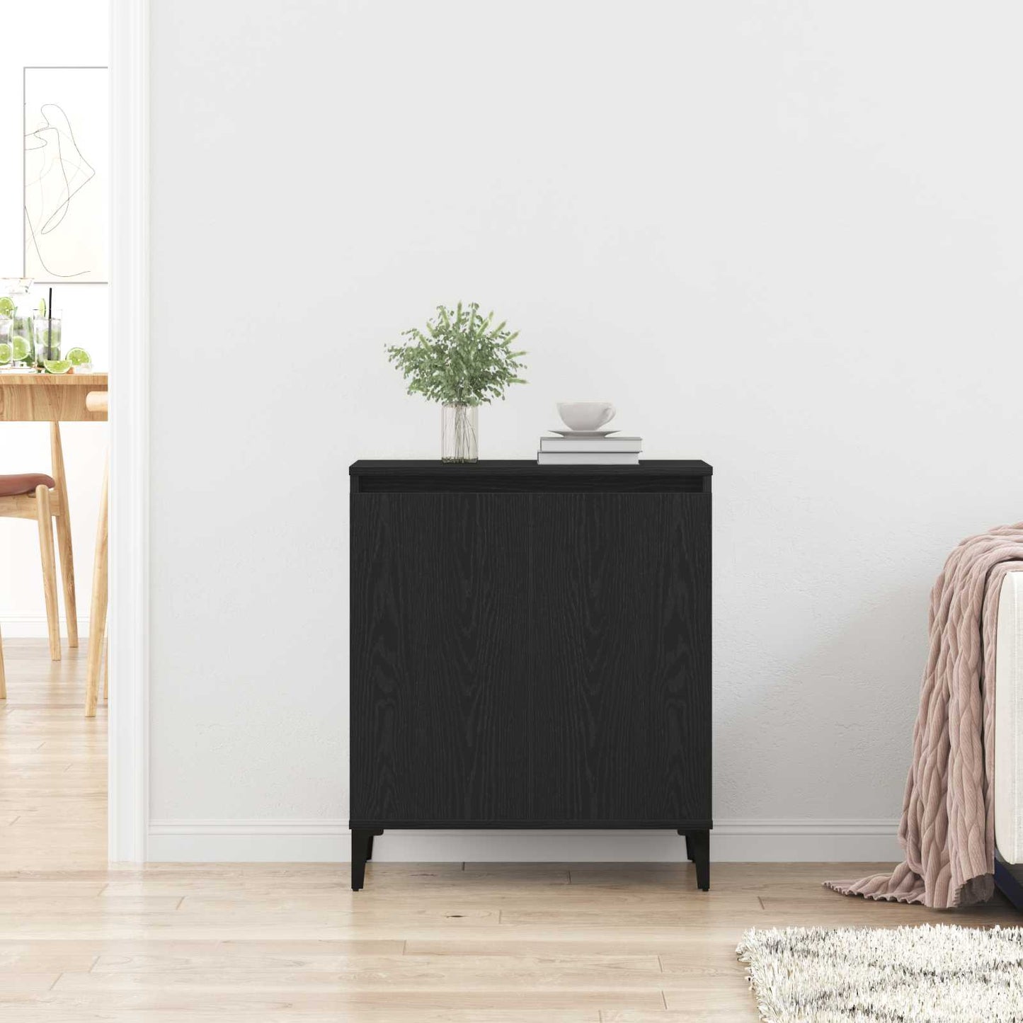 Sideboard Sort eg 60 x 35 x 70 cm Konstrueret træ