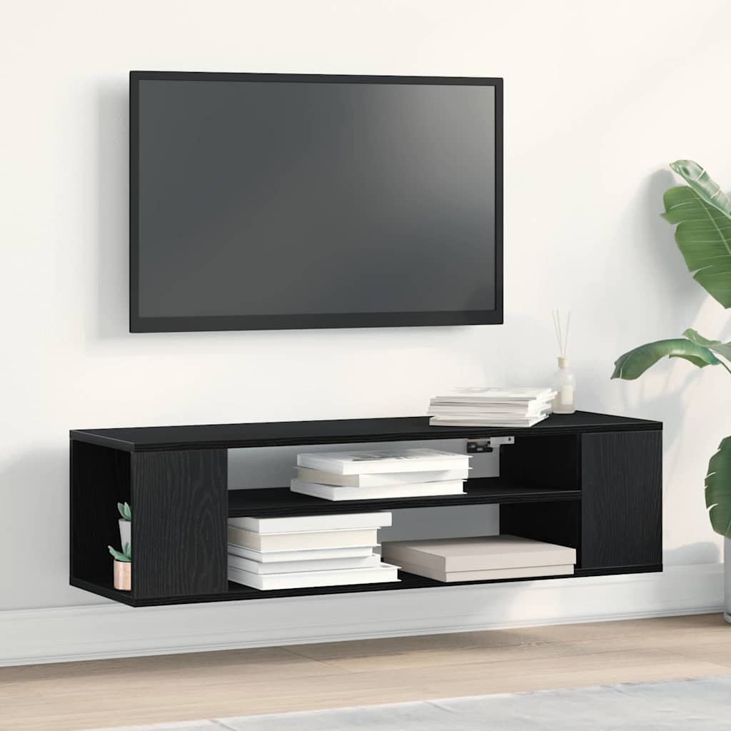 TV-skab 100 x 30 x 26,5 cm Sort eg Konstrueret træ