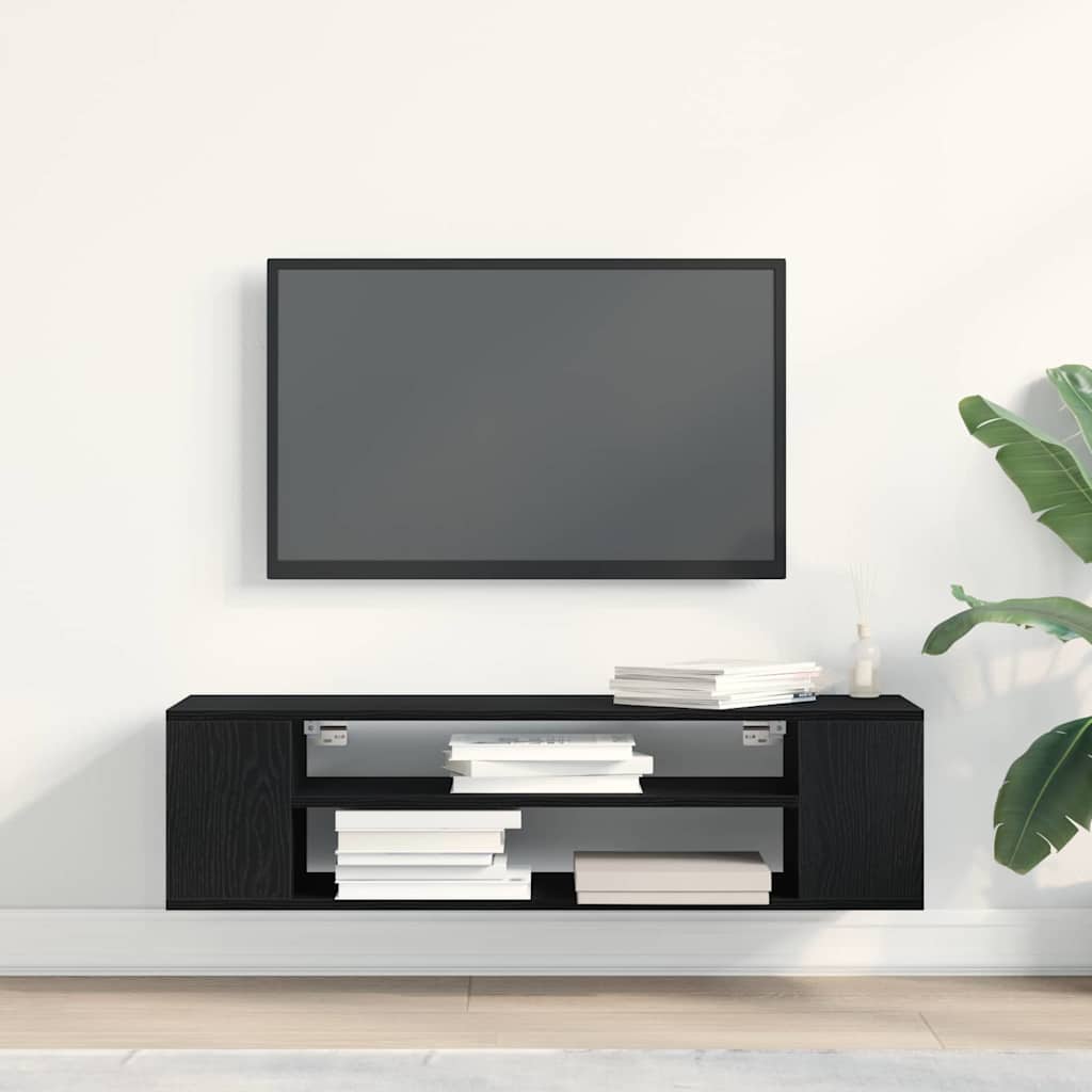 TV-skab 100 x 30 x 26,5 cm Sort eg Konstrueret træ