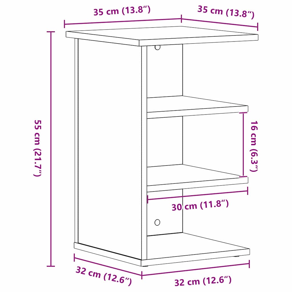 Sideskab Sort eg 35 x 35 x 55 cm Konstrueret træ