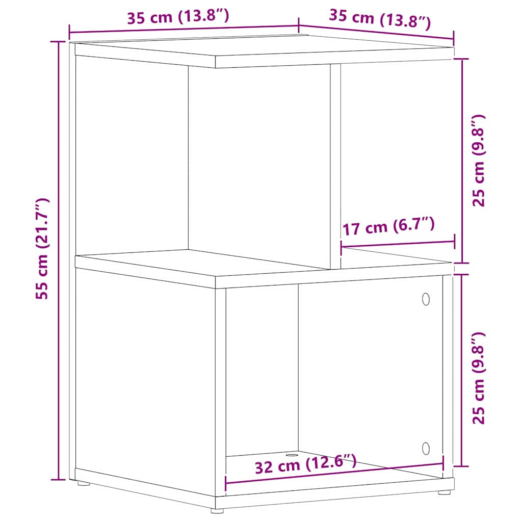 Natskab Sort eg 35 x 35 x 55 cm Konstrueret træ