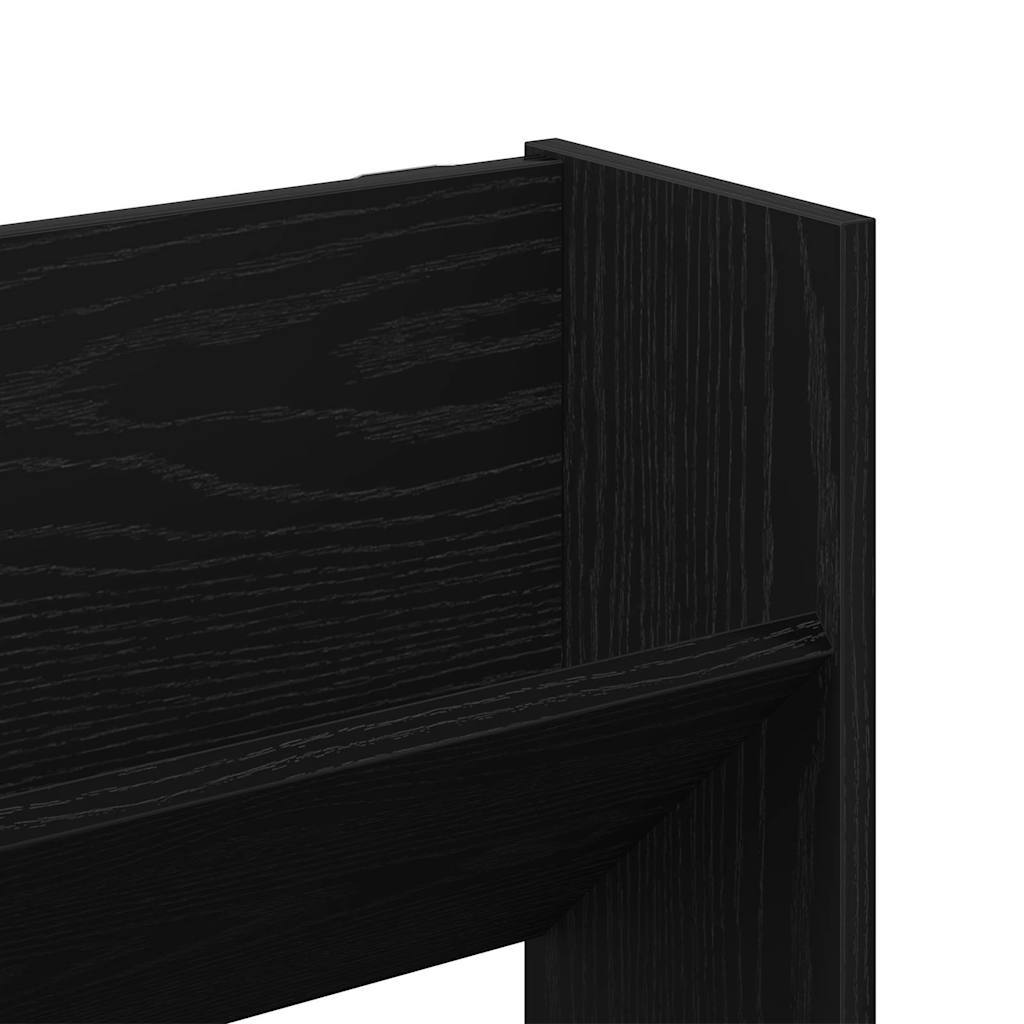 Sko skab 80 x 18 x 90 cm Konstrueret træ Sort eg