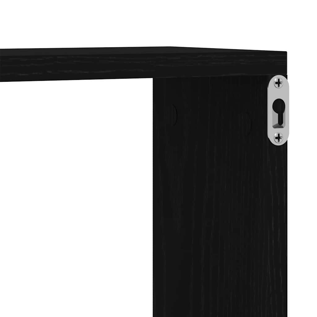 Væghylde Vægmonteret Sort eg 76 x 15 x 53 cm Konstrueret træ