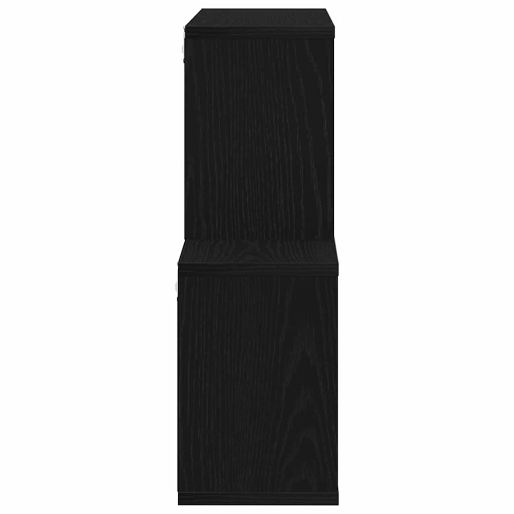 Væghylde Vægmonteret Sort eg 76 x 15 x 53 cm Konstrueret træ