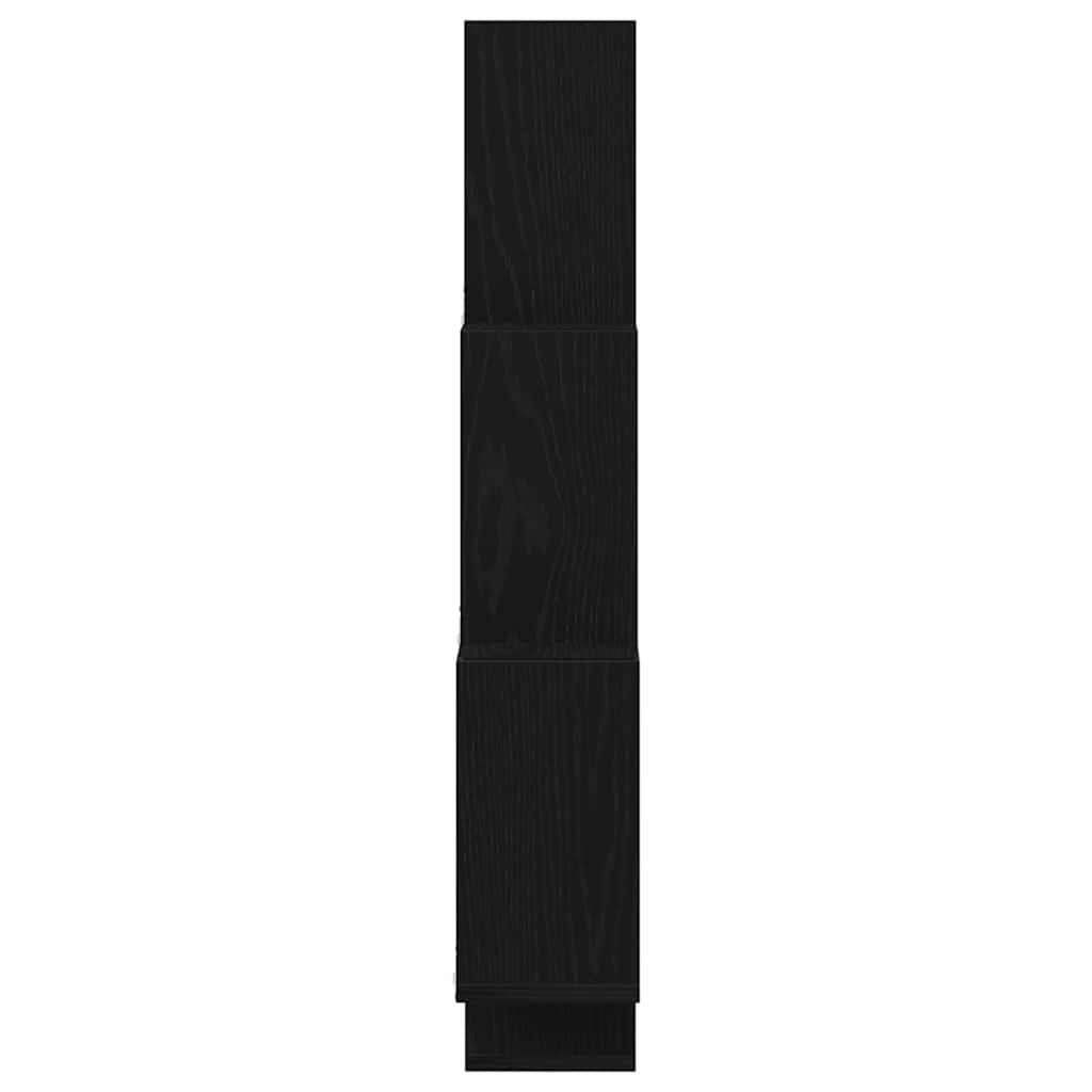 Væghylde Vægmonteret Sort eg 78 x 15 x 93 cm Konstrueret træ