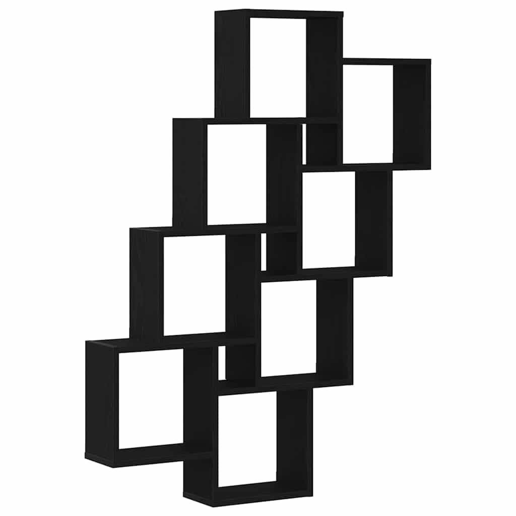 Væghylde Vægmonteret Sort eg 90 x 15 x 119,5 cm Konstrueret træ