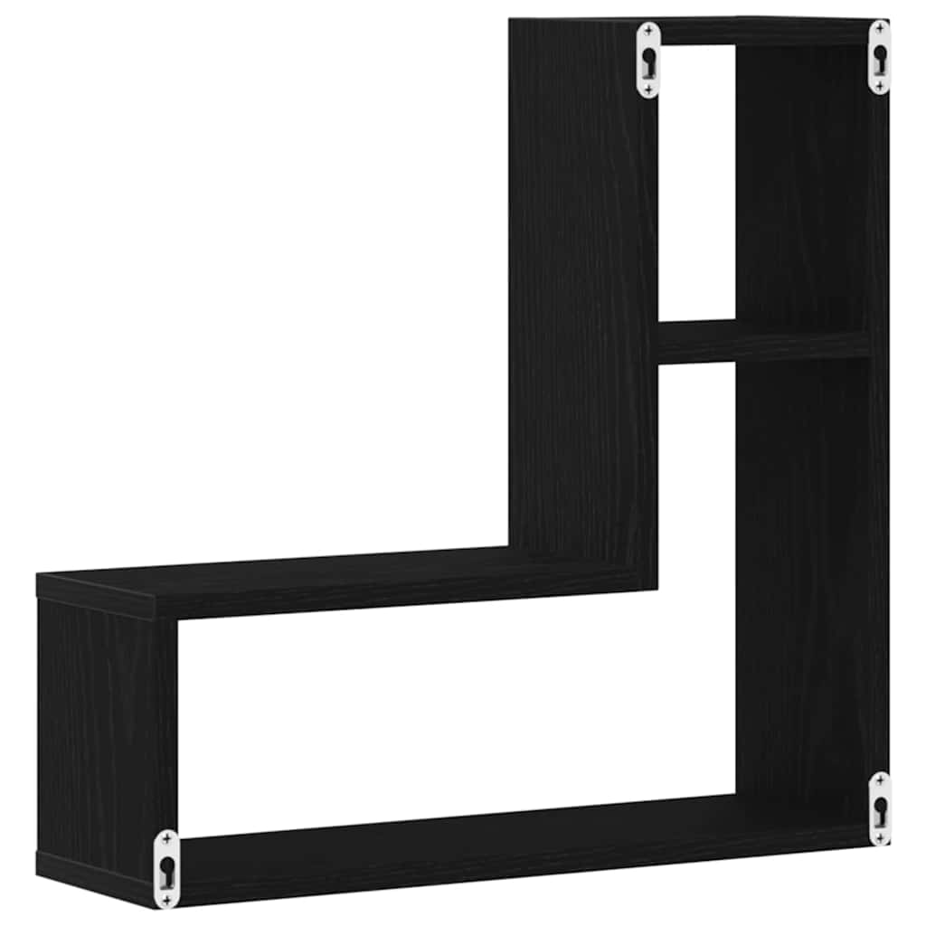 Væghylde 2 stk. Sort eg 50 x 15 x 85 cm Konstrueret træ