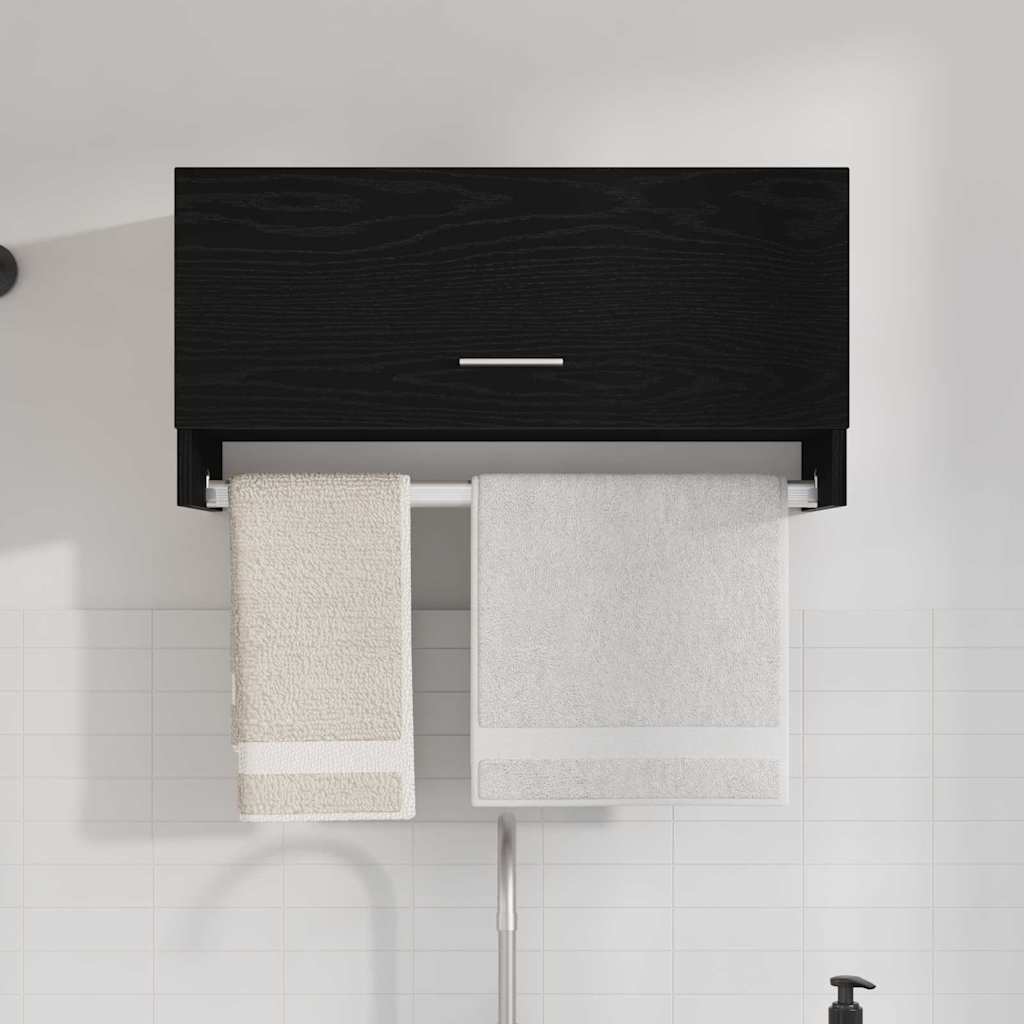 Garderobeskab Sort eg 70 x 32,5 x 35 cm Konstrueret træ