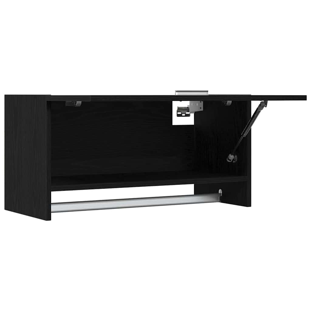 Garderobeskab Sort eg 70 x 32,5 x 35 cm Konstrueret træ