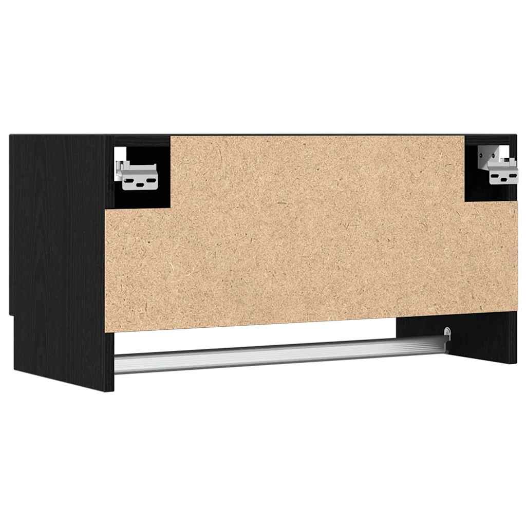 Garderobeskab Sort eg 70 x 32,5 x 35 cm Konstrueret træ