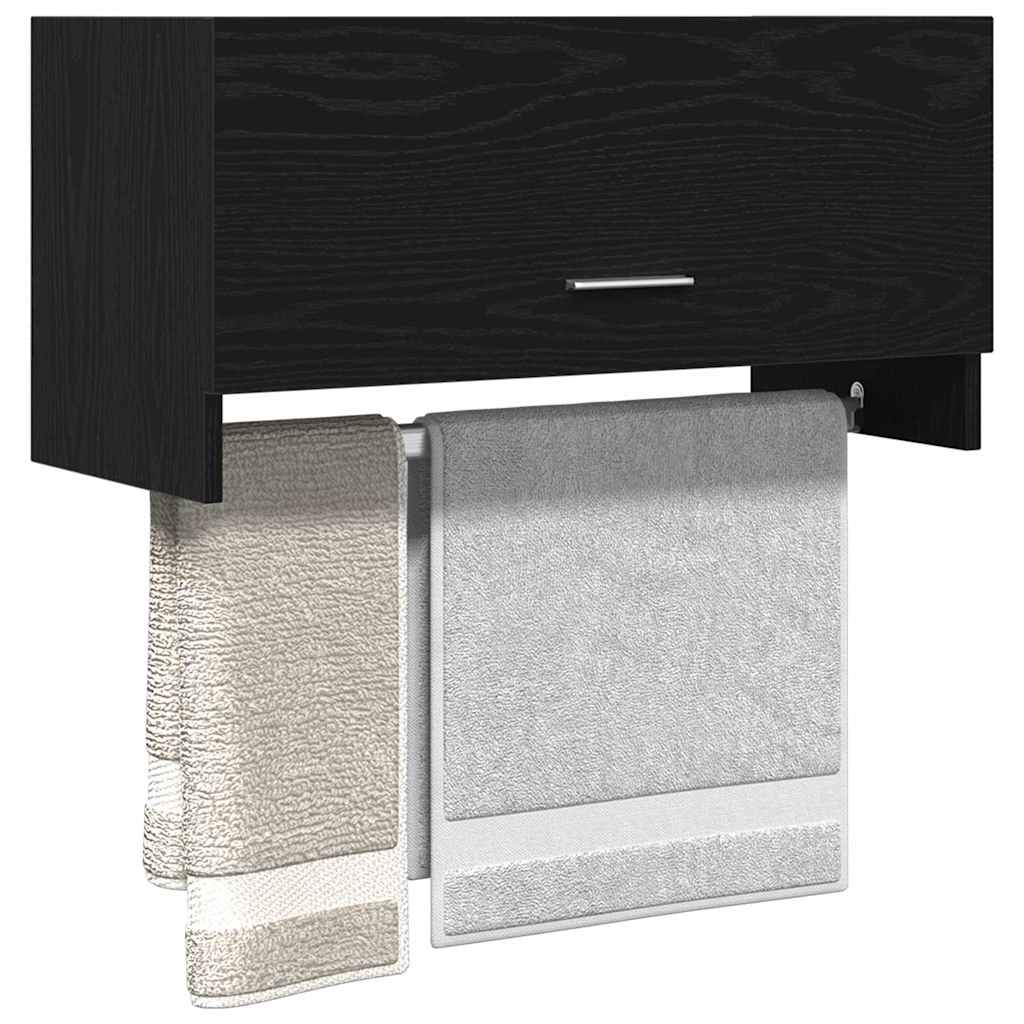 Garderobeskab Sort eg 70 x 32,5 x 35 cm Konstrueret træ