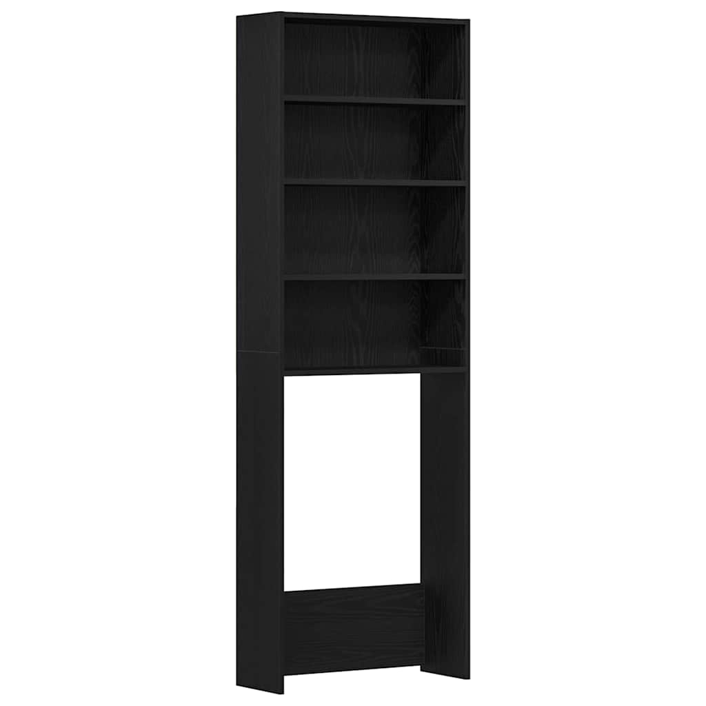 Vaskemaskineskab Sort eg 64 x 24 x 190 cm Konstrueret træ