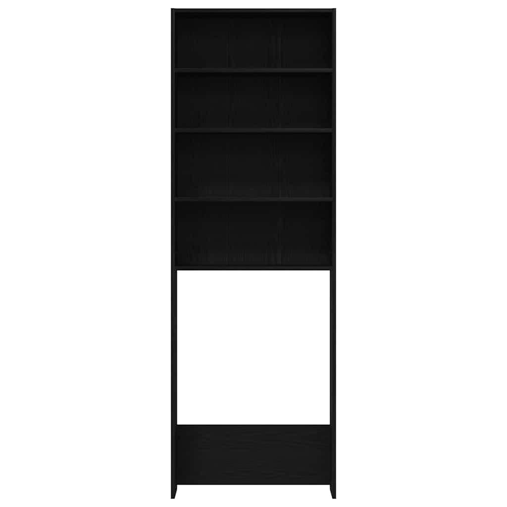 Vaskemaskineskab Sort eg 64 x 24 x 190 cm Konstrueret træ