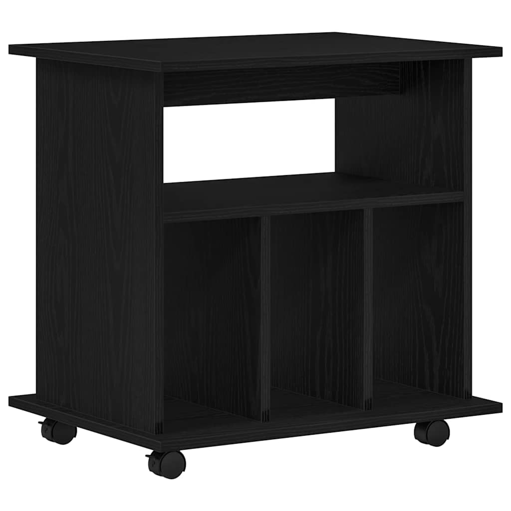 Rullende skab 60 x 45 x 55 cm Konstrueret træ Sort eg