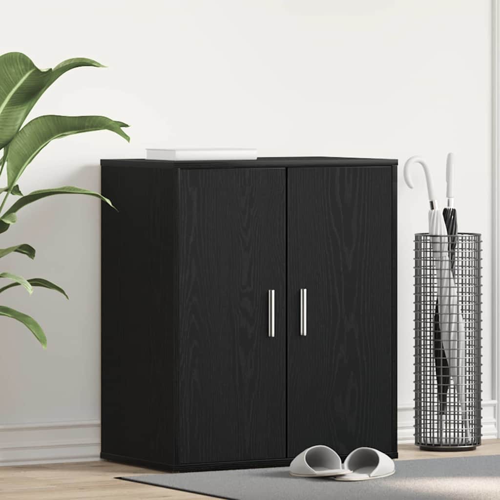 Sko skab 60 x 35 x 70 cm Konstrueret træ Sort eg