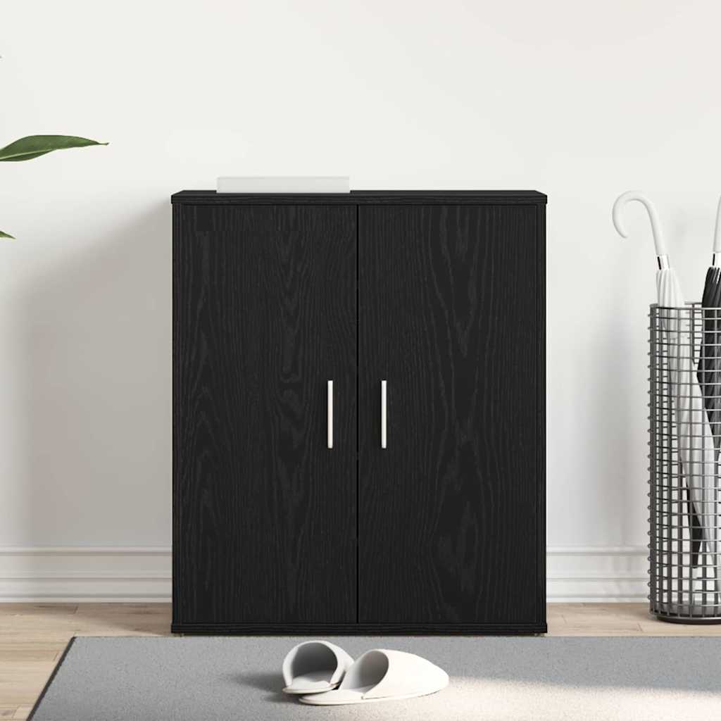Sko skab 60 x 35 x 70 cm Konstrueret træ Sort eg