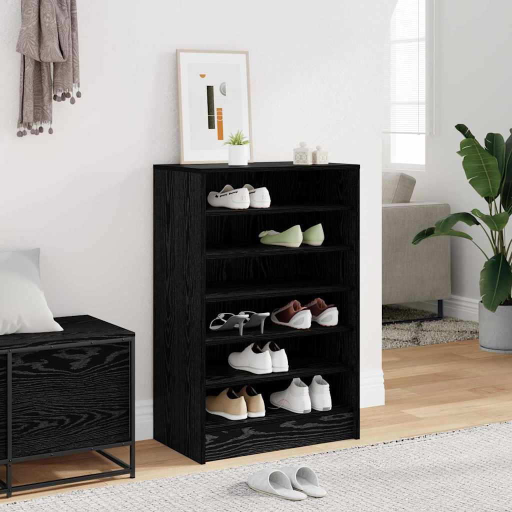 Sko skab 60 x 35 x 92 cm Konstrueret træ Sort eg