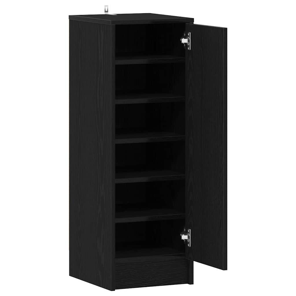 Sko skab 32 x 35 x 92 cm Konstrueret træ Sort eg