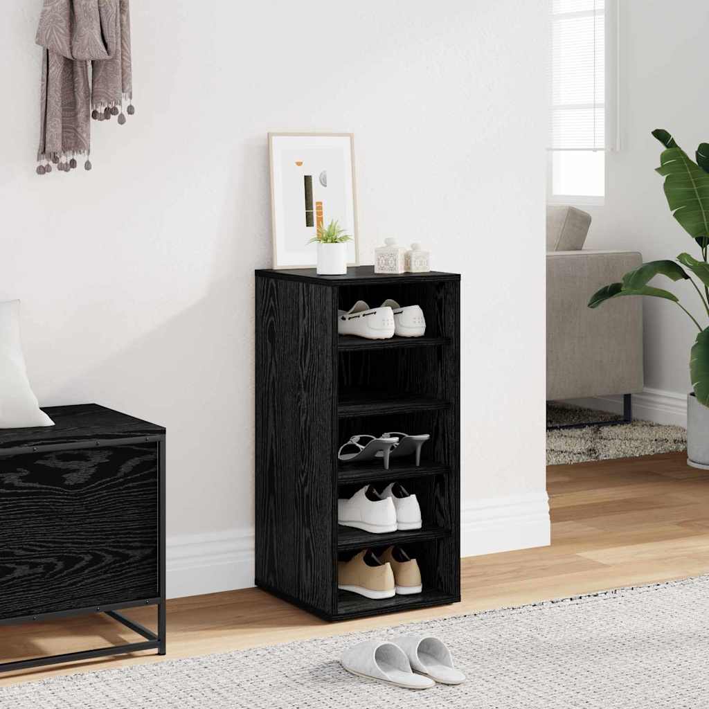 Sko skab 32 x 35 x 70 cm Konstrueret træ Sort eg
