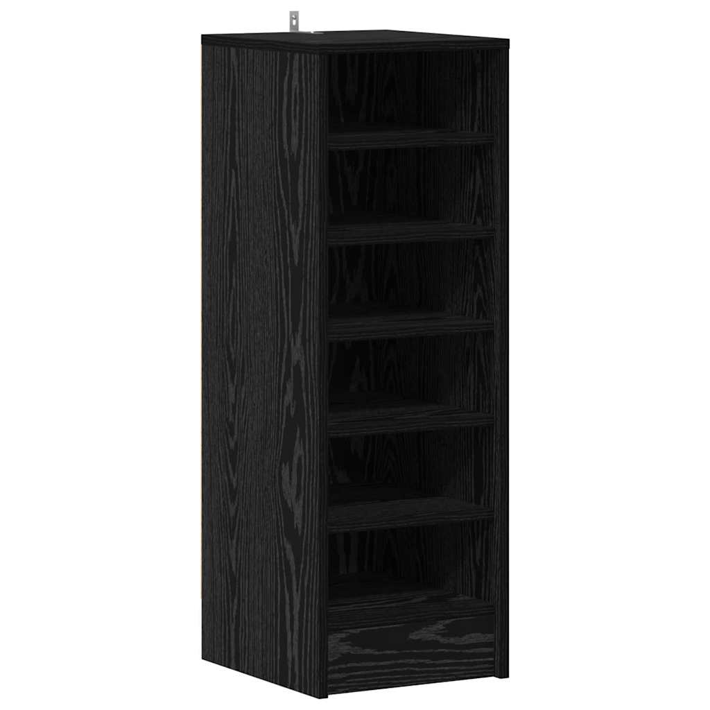 Sko skab 32 x 35 x 90 cm Konstrueret træ Sort eg