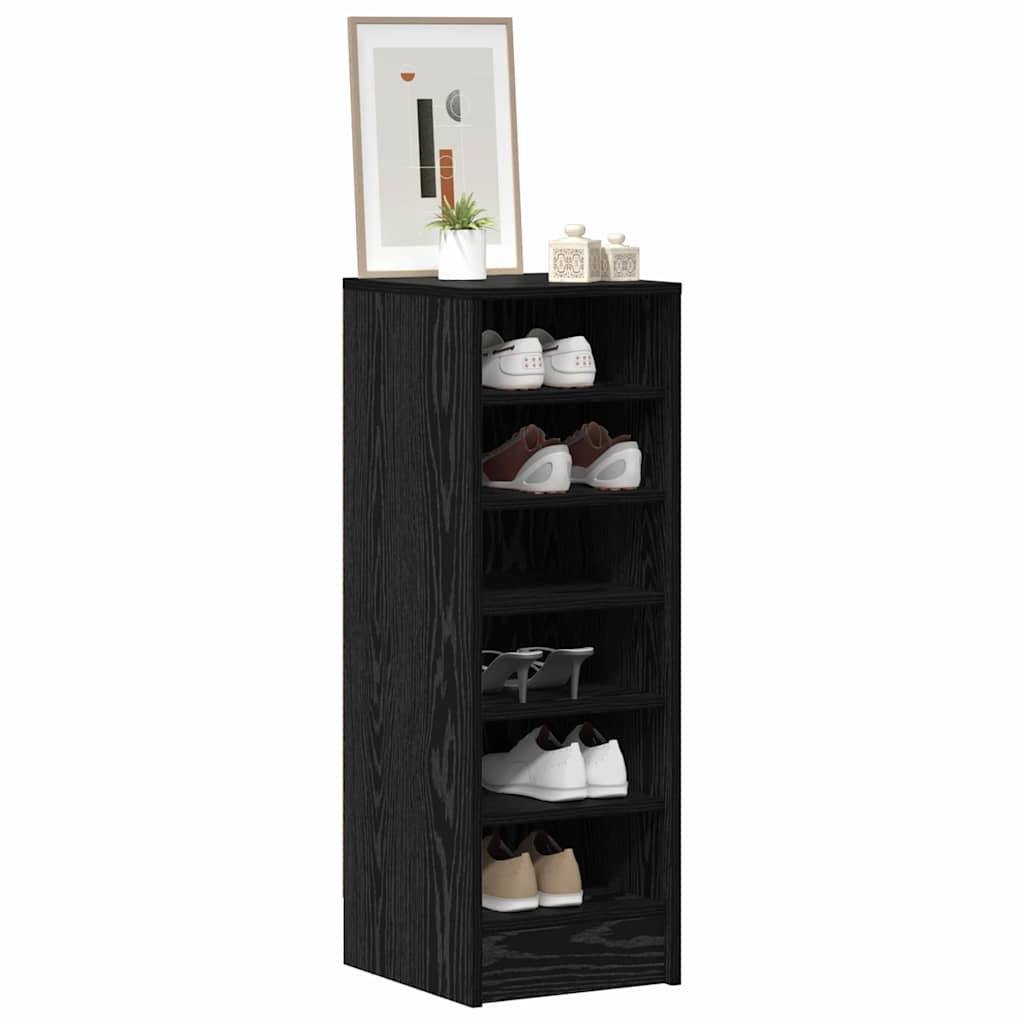 Sko skab 32 x 35 x 90 cm Konstrueret træ Sort eg