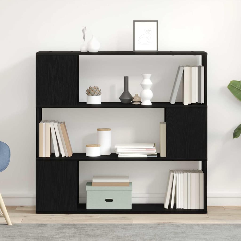 TV-møbelsæt 100 x 24 x 94 cm Sort eg Konstrueret træ