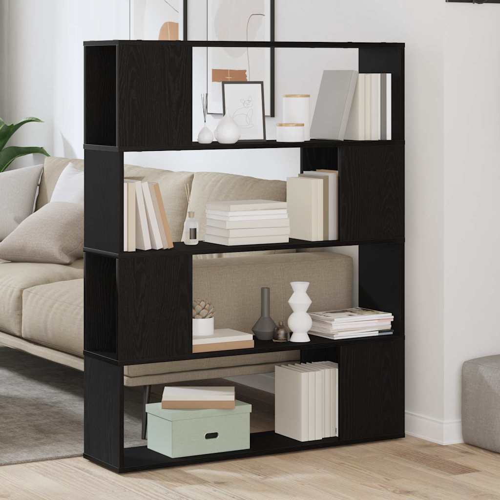 TV-møbelsæt 100 x 24 x 124,5 cm Sort eg Konstrueret træ