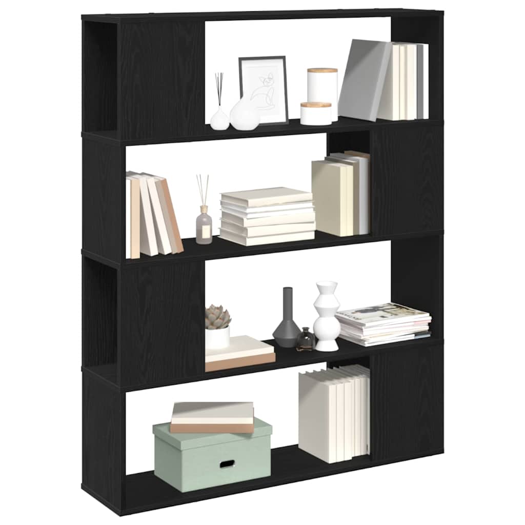 TV-møbelsæt 100 x 24 x 124,5 cm Sort eg Konstrueret træ