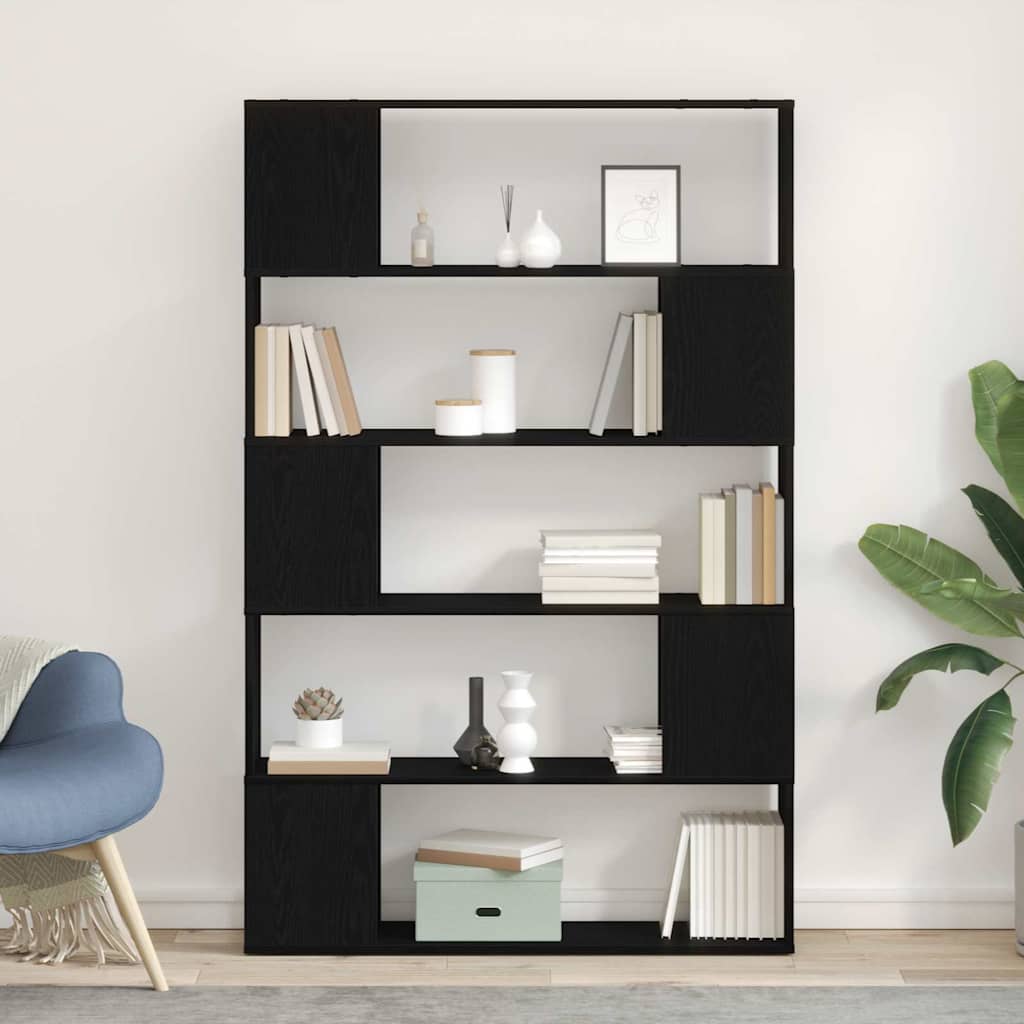 TV-møbelsæt 100 x 24 x 155 cm Sort eg Konstrueret træ