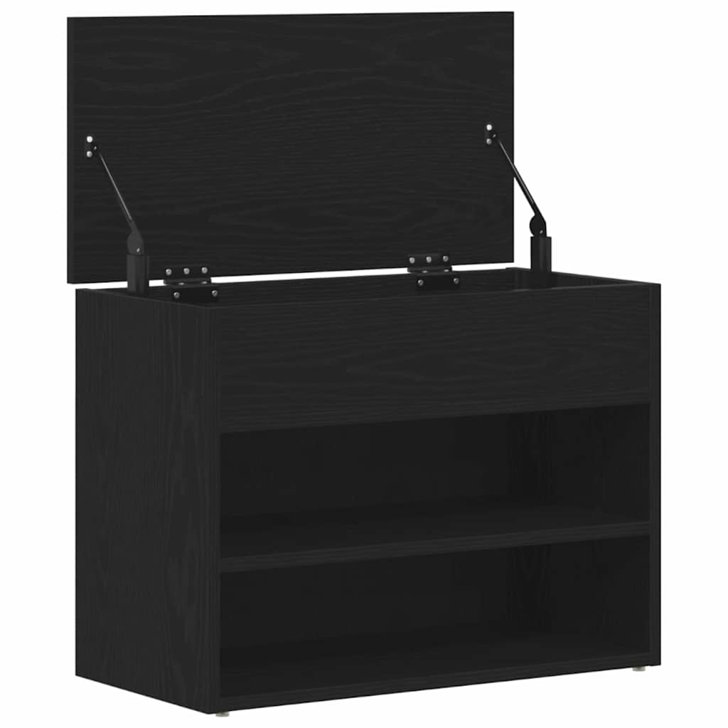 Sko bænk 60 x 30 x 45 cm Konstrueret træ Sort eg