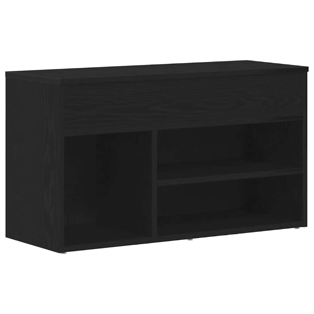 Sko bænk 80 x 30 x 45 cm Konstrueret træ Sort eg