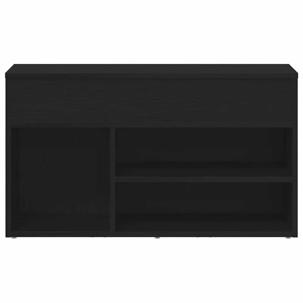 Sko bænk 80 x 30 x 45 cm Konstrueret træ Sort eg