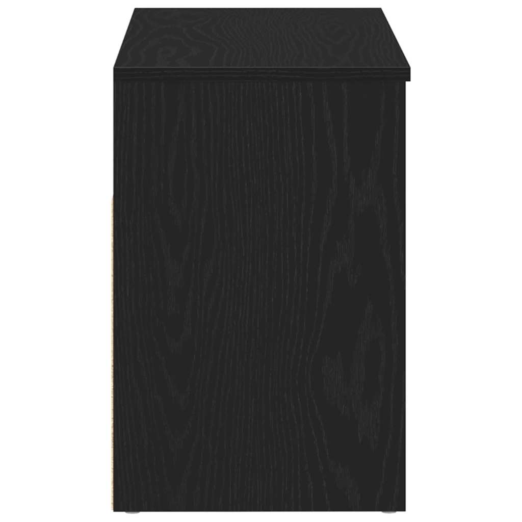 Sko bænk 80 x 30 x 45 cm Konstrueret træ Sort eg