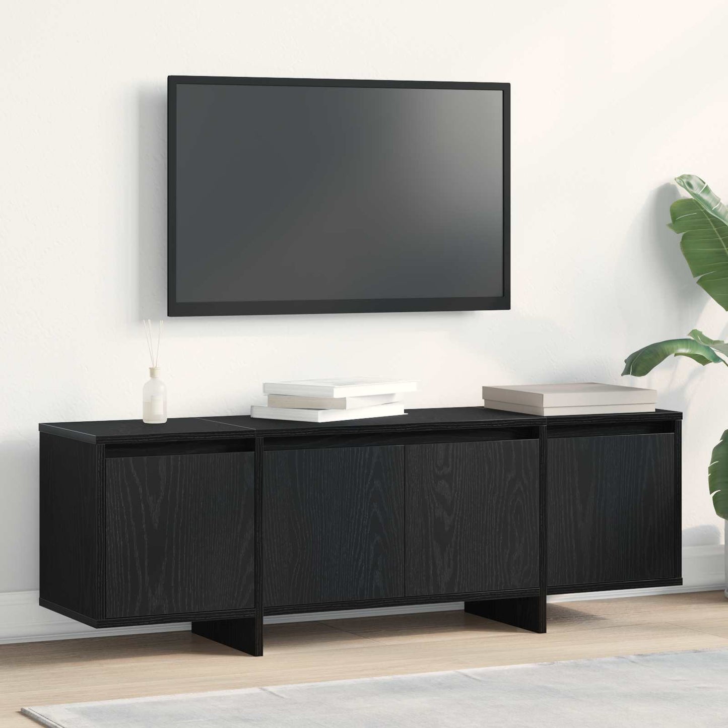 TV-skab 120 x 30 x 40,5 cm Sort eg Konstrueret træ