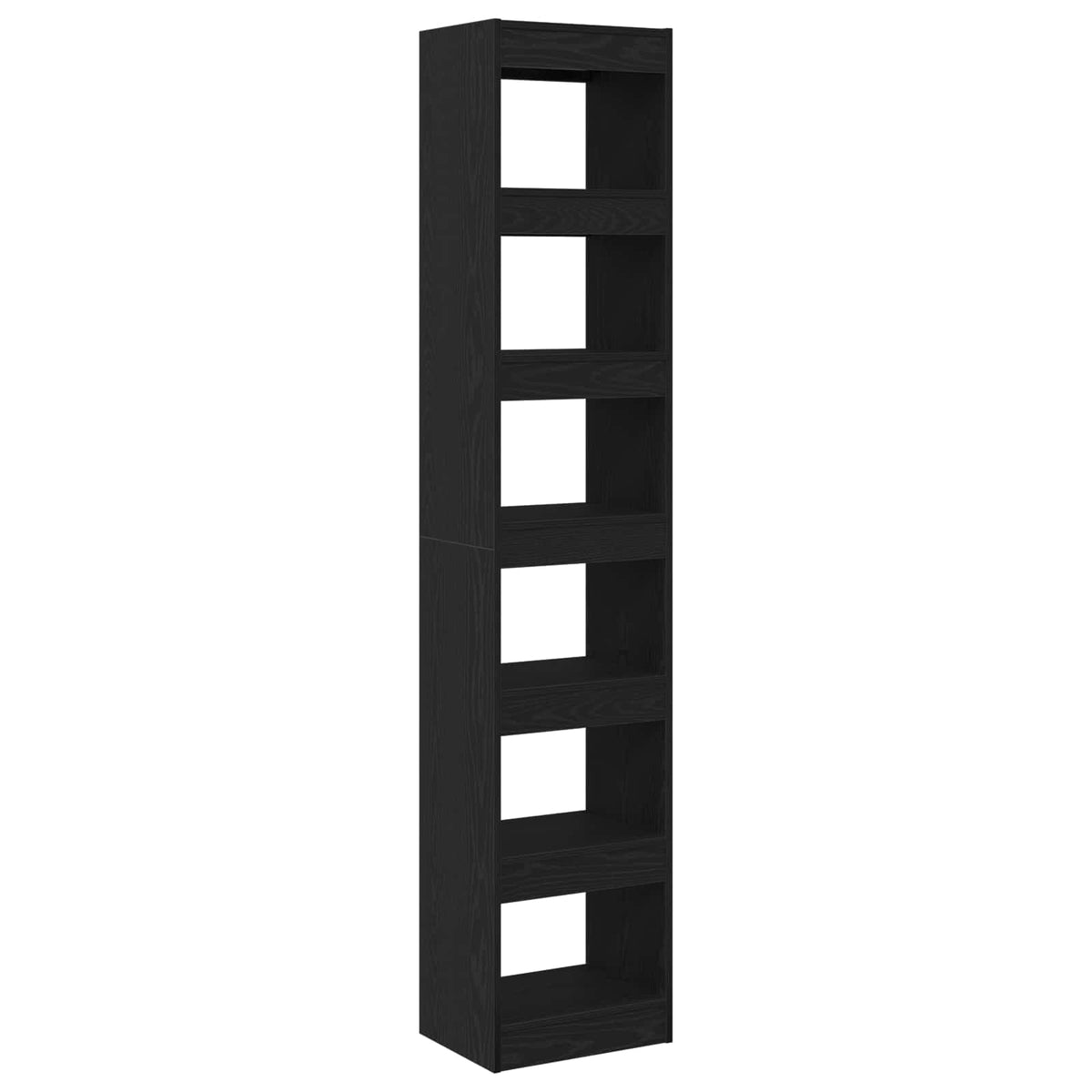 Bogskab 6 niveauer 40 x 30 x 198 cm Konstrueret træ Sort eg
