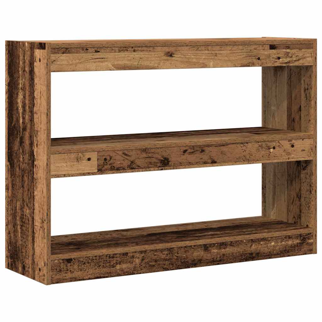 Bogreol 2 niveauer 100 x 30 x 72 cm Konstrueret træ Gammelt træ