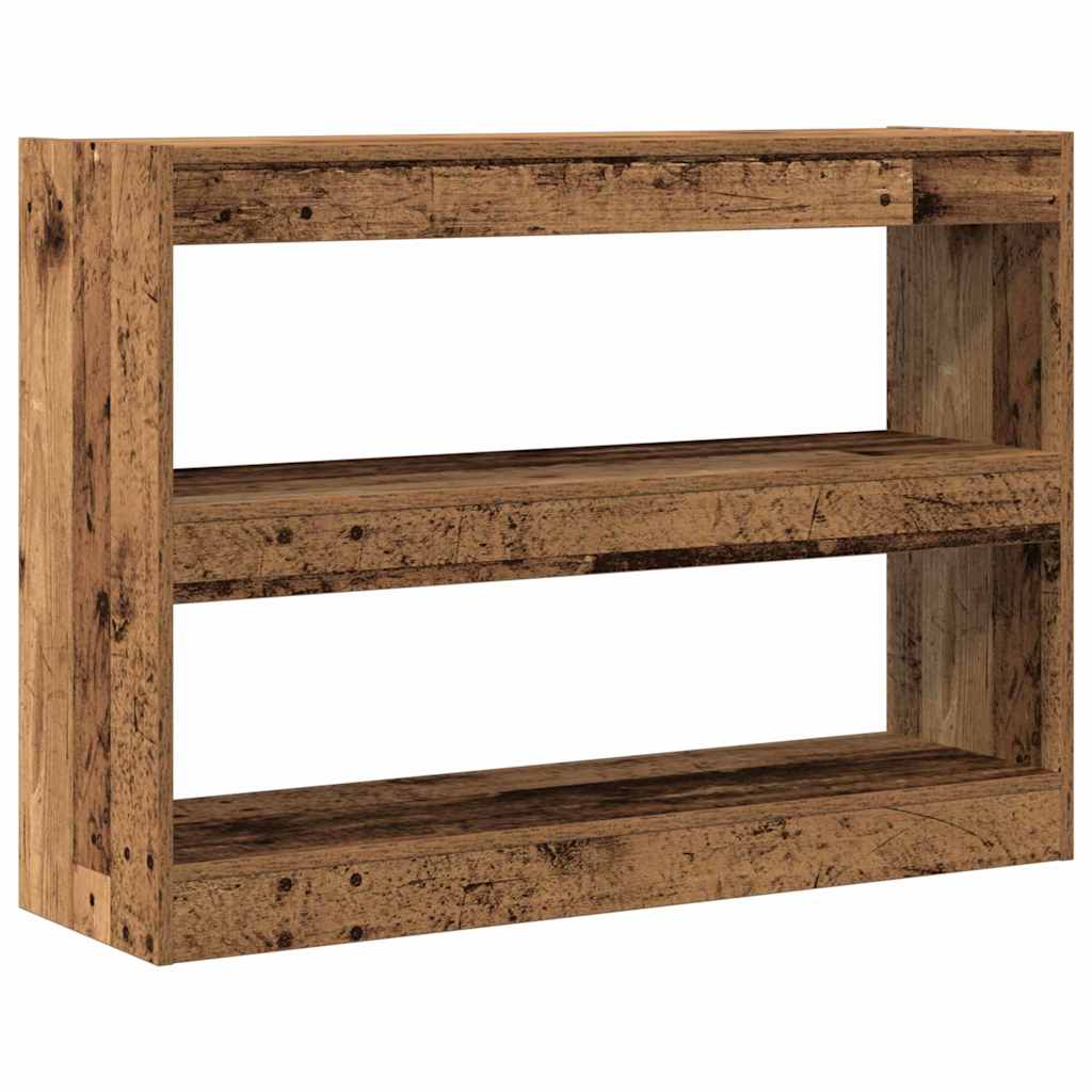 Bogreol 2 niveauer 100 x 30 x 72 cm Konstrueret træ Gammelt træ