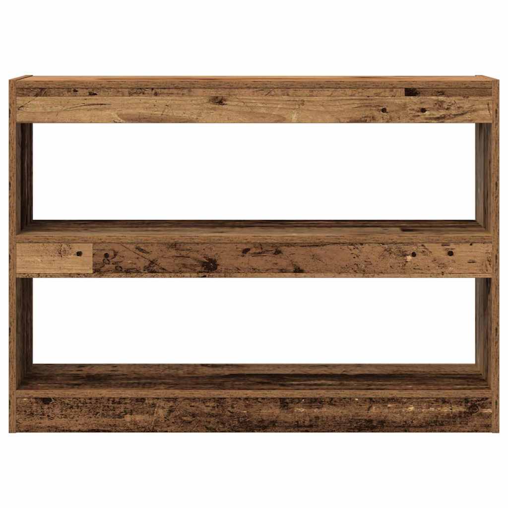 Bogreol 2 niveauer 100 x 30 x 72 cm Konstrueret træ Gammelt træ