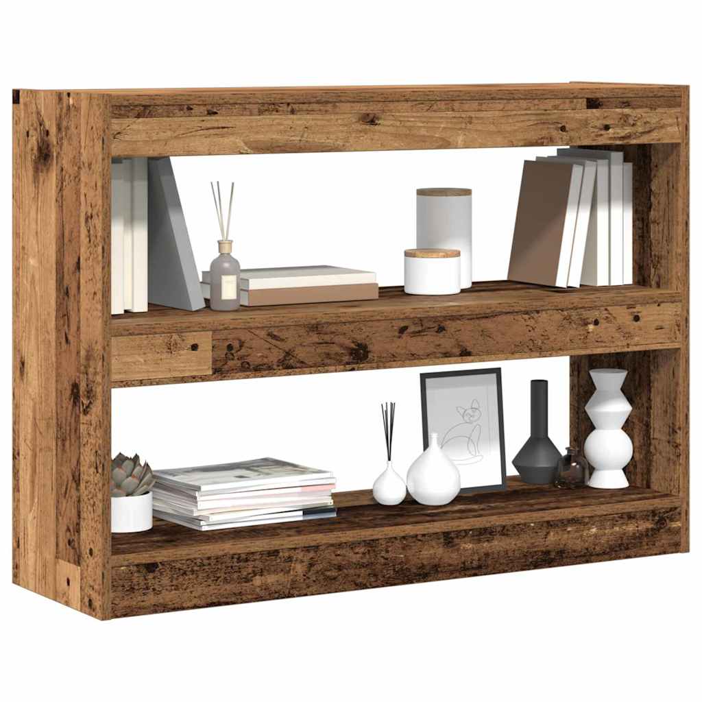 Bogreol 2 niveauer 100 x 30 x 72 cm Konstrueret træ Gammelt træ