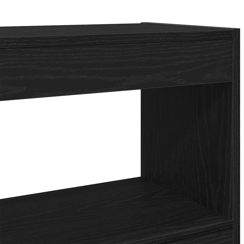 Bogreol 2 niveauer 100 x 30 x 72 cm Konstrueret træ Sort eg