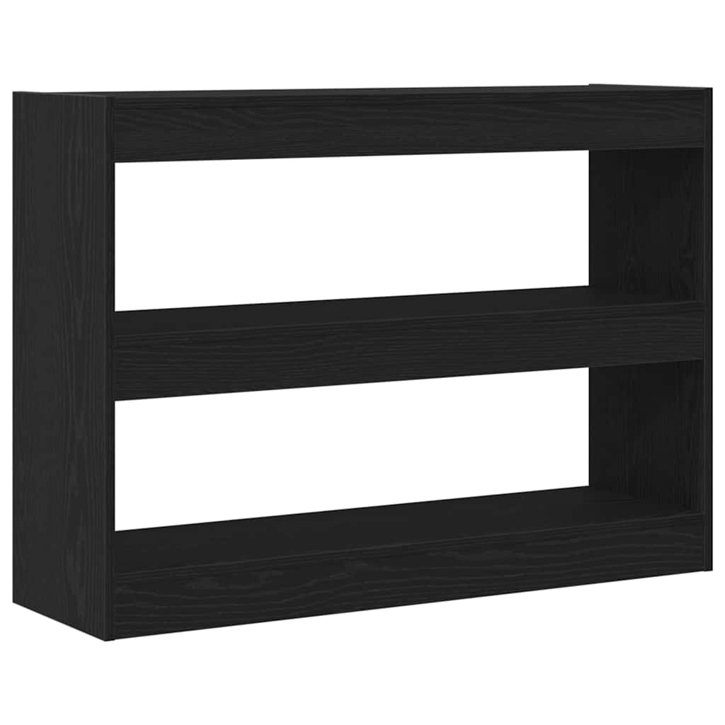 Bogreol 2 niveauer 100 x 30 x 72 cm Konstrueret træ Sort eg
