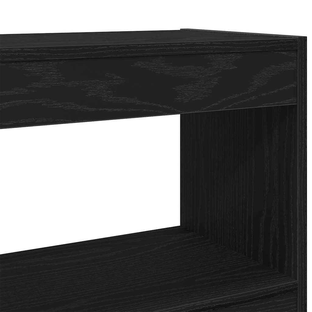 Bogskab 3 niveauer 100 x 30 x 103 cm Konstrueret træ Sort eg